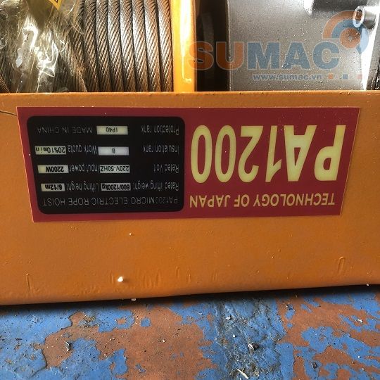 thông số kỹ thuật tời nâng hạ PA1200