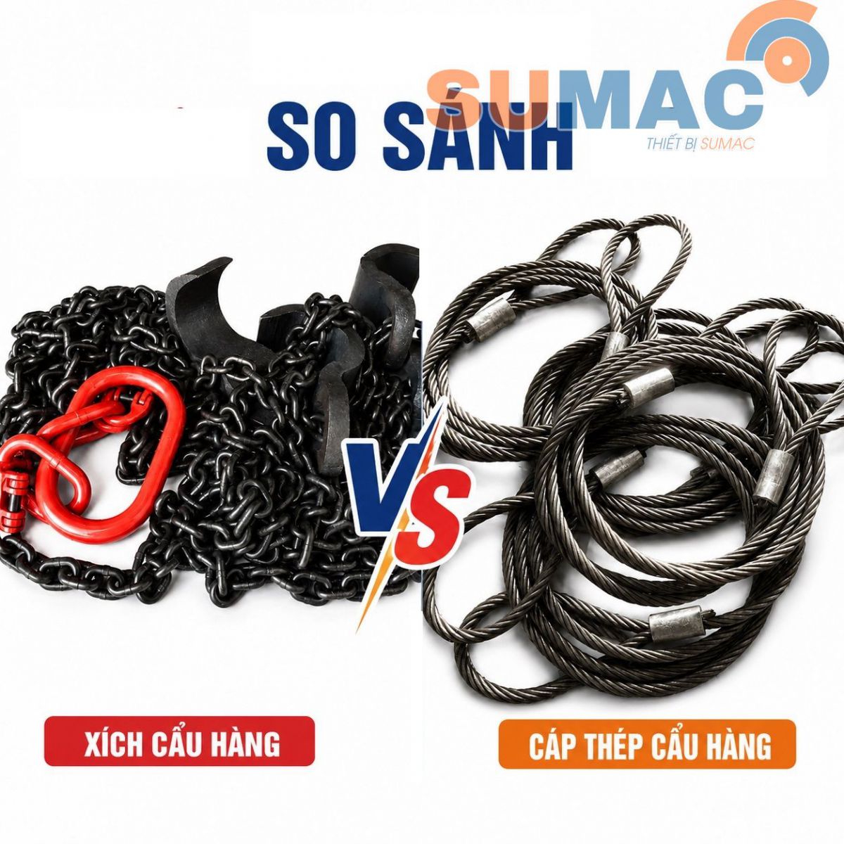 So Sánh Xích Cẩu Hàng Và Cáp Thép Cẩu Hàng – Ưu Nhược Điểm Và Ứng Dụng Thực Tế