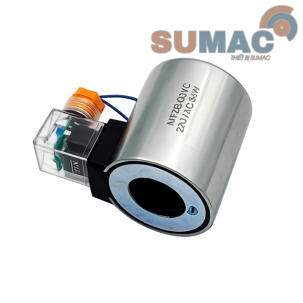 Coil điện lỗ 31.5 dài 74mm điện 24V, 220V