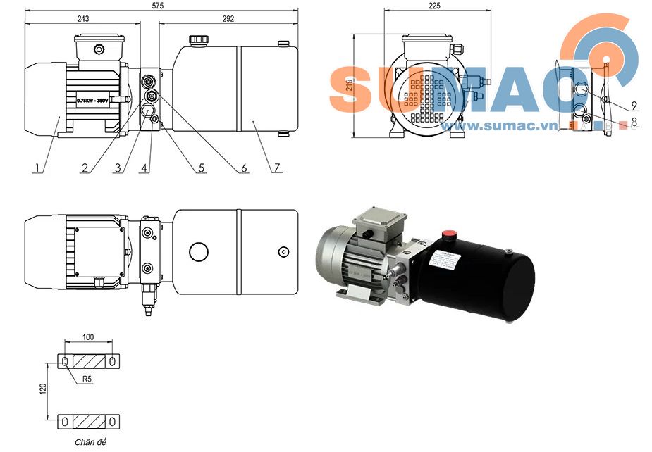 kích thước trạm nguồn chuyên cho bàn nâng dock hàng