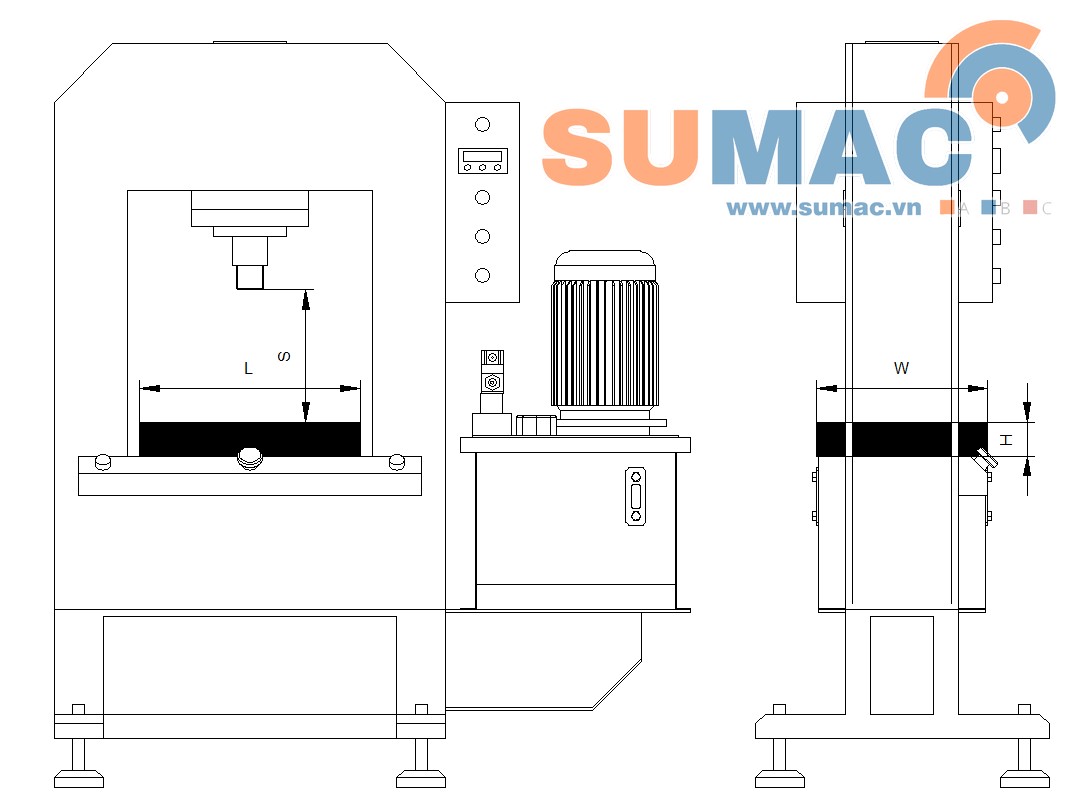 thông số kĩ thuật máy ép thủy lực chữ H khung kín 30 tấn