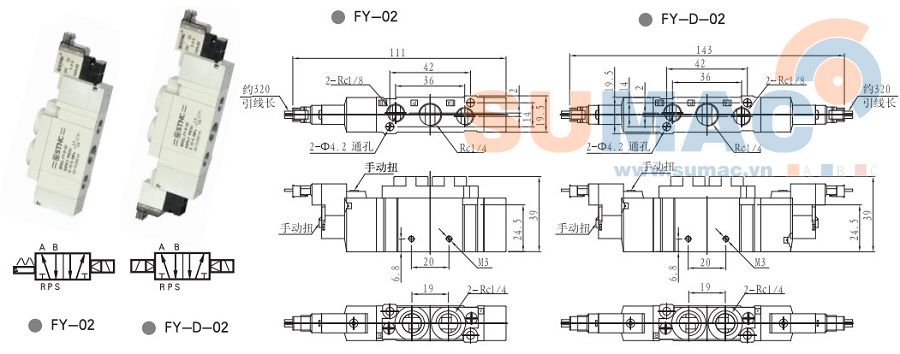 THÔNG SỐ KỸ THUẬT VAN ĐIỆN TỪ KHÍ NÉN FY-02, FY-D-02