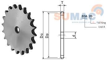 thông số nhông xích  50A