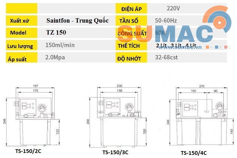 thông số bơm dầu bôi trơn