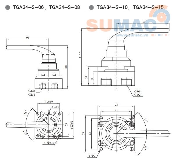 thông số van gạt tay TGA34