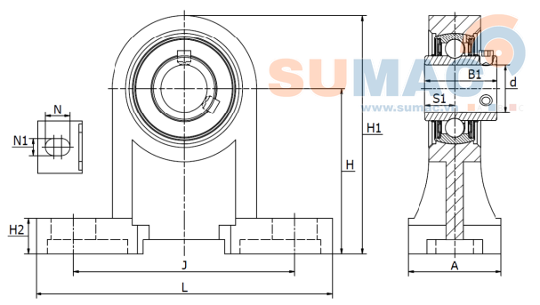 Thông số gối đỡ trục UCPH206