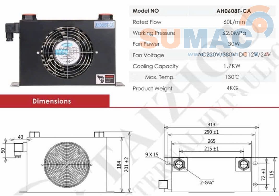 thông số kỹ thuật quạt làm mát 60 lít AH0608T-CA