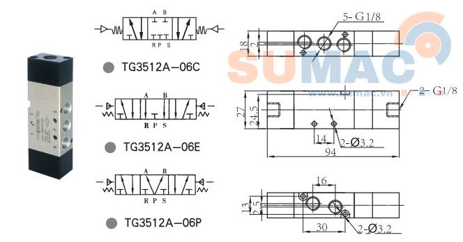 van điện từ khí nén TG3512A-06C