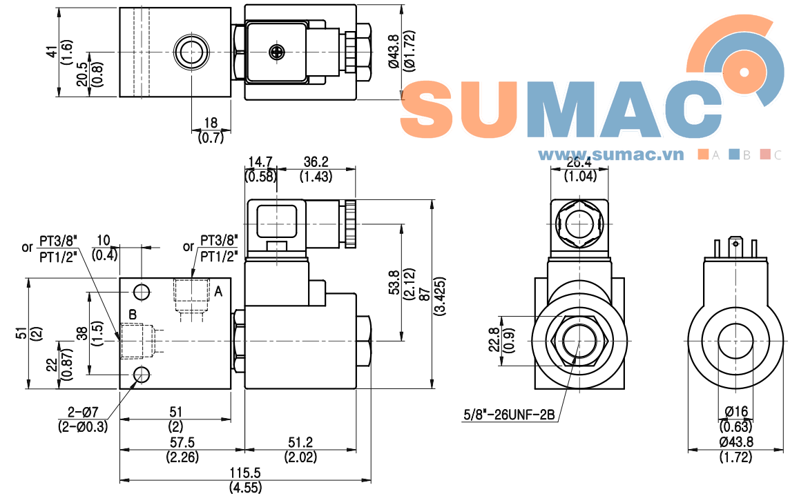 kích thước van đóng mở thủy lực V6068 V3068