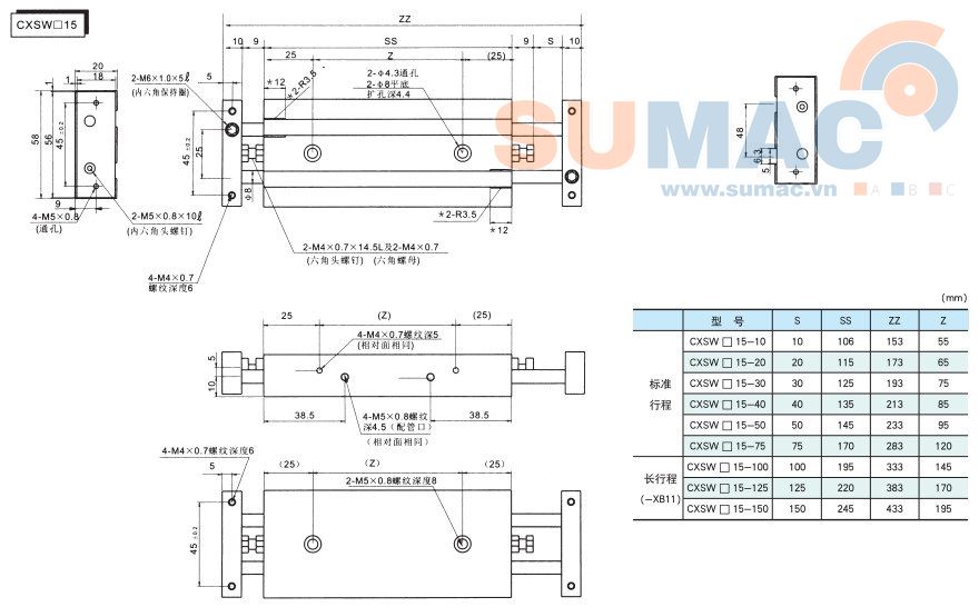 xi lanh hai đầu CXSW15