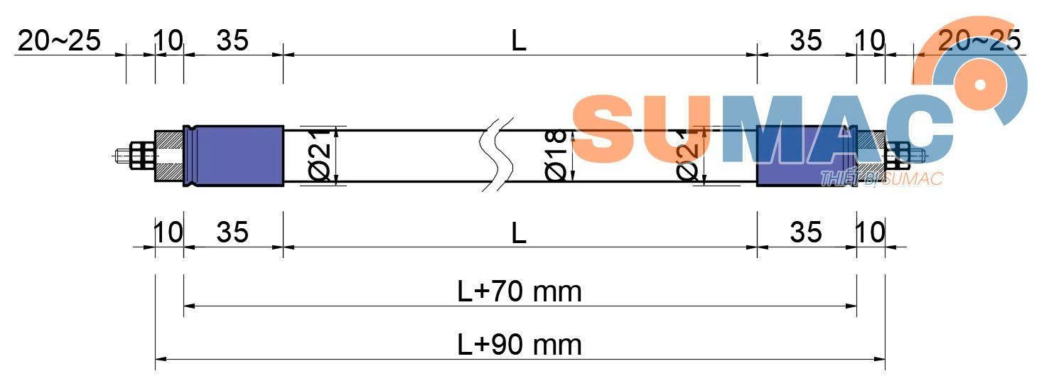 kích thước bóng sấy nhiệt đui inox